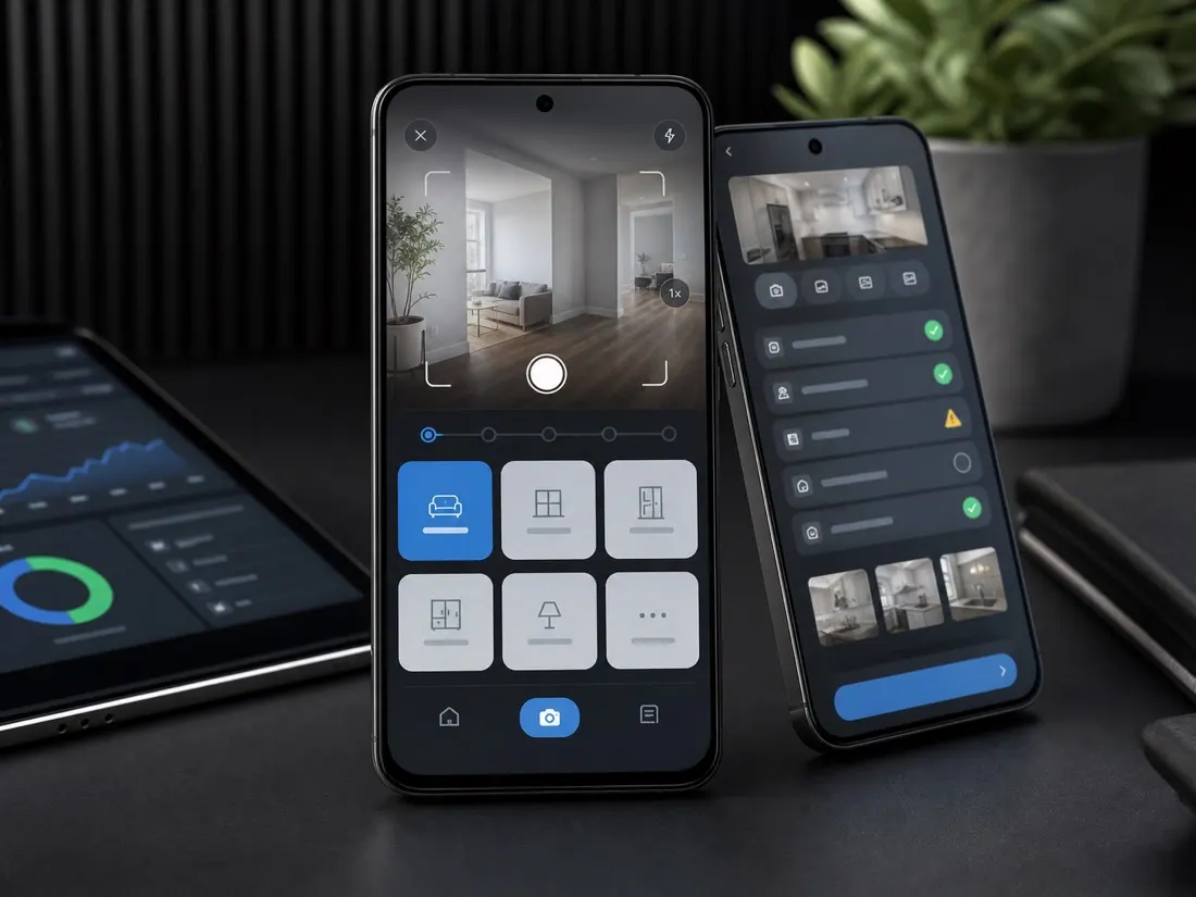 LeaseLens property inspection mobile app mockup